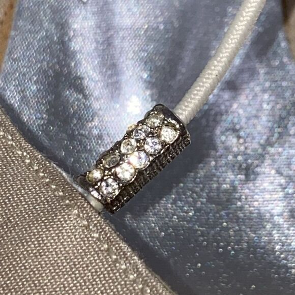 Stuart Weitzman Tubex Oyster Sparkle Lame Rhinestone Trim Shoes Size 8 - Picture 11 of 15